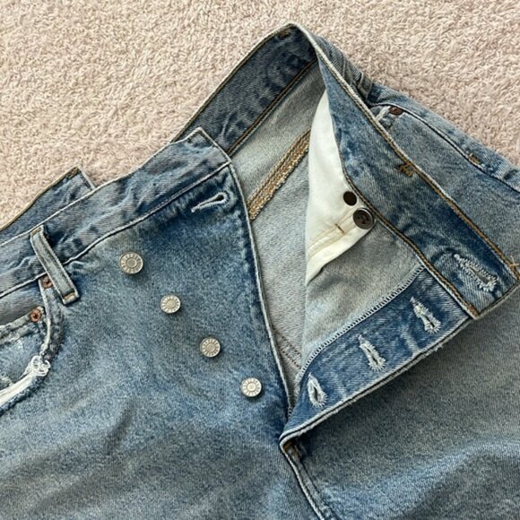 NEW AGOLDE Criss Cross Jean Shorts Size 27 - Picture 4 of 5